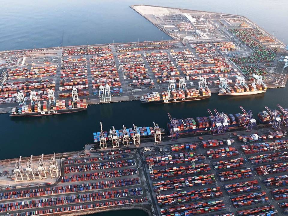 Port of Los Angeles er pakket til bristepunktet med containere, der vælter ind fra Asien. | Foto: Mario Tama/AFP/Ritzau Scanpix