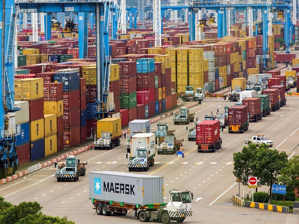 Billedet er fra havnen i Ningbo i Kina, som har været ramt af nedlukninger som følge af coronakrisen og dermed skabt problemer for verdenshandlen. | Foto: Stringer/Reuters/Ritzau Scanpix
