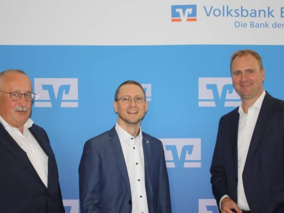 Vorstandssprecher Matthias Benkstein, designierter Vorstand Torben Mothes und Vorstandsmitglied Patrick Gütschow | Foto: Volksbank Eutin