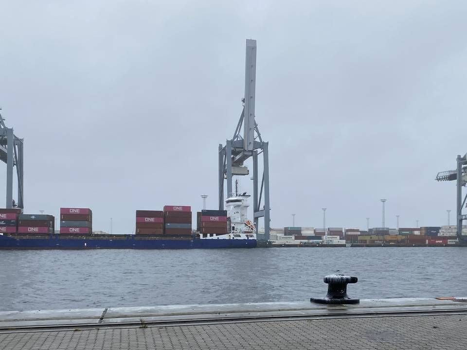 Containerterminalen på Aarhus Havn har haft mange containere igennem i 2021. | Foto: Jakob Skovlund