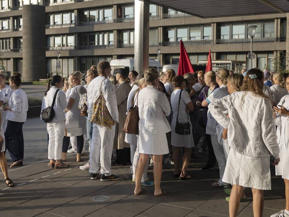 Arkivfoto fra tidligere arbejdsnedlæægelse på Rigshospitalet. | Foto: Marcus Emil Christensen