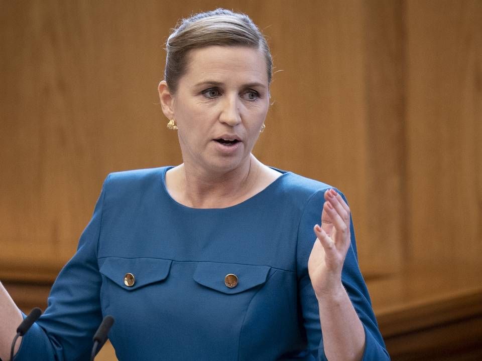 Statsminister Mette Frederiksen (S) under åbningstalen i Folketinget tirsdag 5. oktober. | Foto: Liselotte Sabroe / Ritzau Scanpix