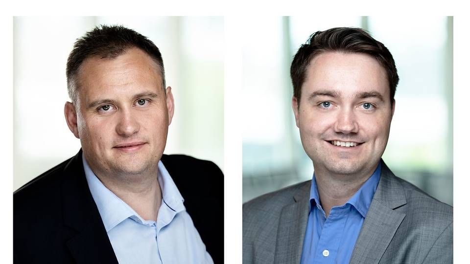 Analysesjef Magnus Solstad (t.v.) og kommersiell direktør Audun Danielsen i Kredinor. | Foto: Jo Michael / Kredinor