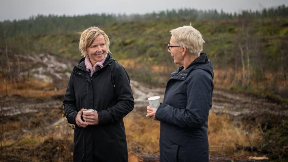 Konsernsjef Hanne Nordgaard (t.v.) i Sparebank 1 Helgeland må rapportere et svakt regnskapsmessig resultat for fjerde kvartal. Her er hun sammen med sin nye storeier Liv B. Ulriksen, konsernsjef i Sparebank 1 Nord-Norge. | Foto: Sbh