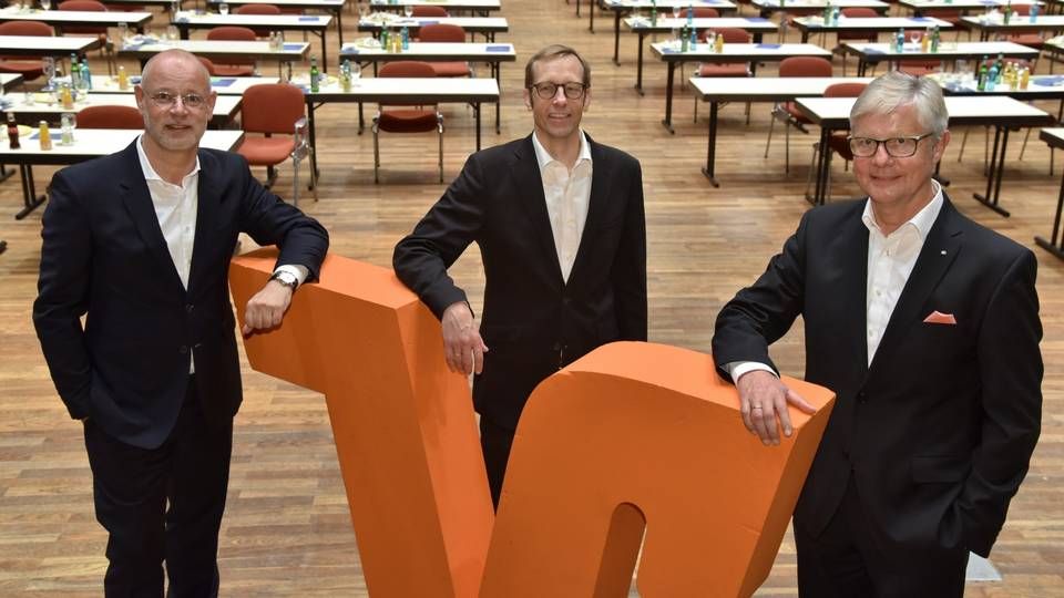 V.l.n.r.: Matthias Osterhues, Vorstandsmitglied; Jan Peter Simon, Aufsichtsratsvorsitzender; Reinhard Nannemann, Vorstandsmitglied.