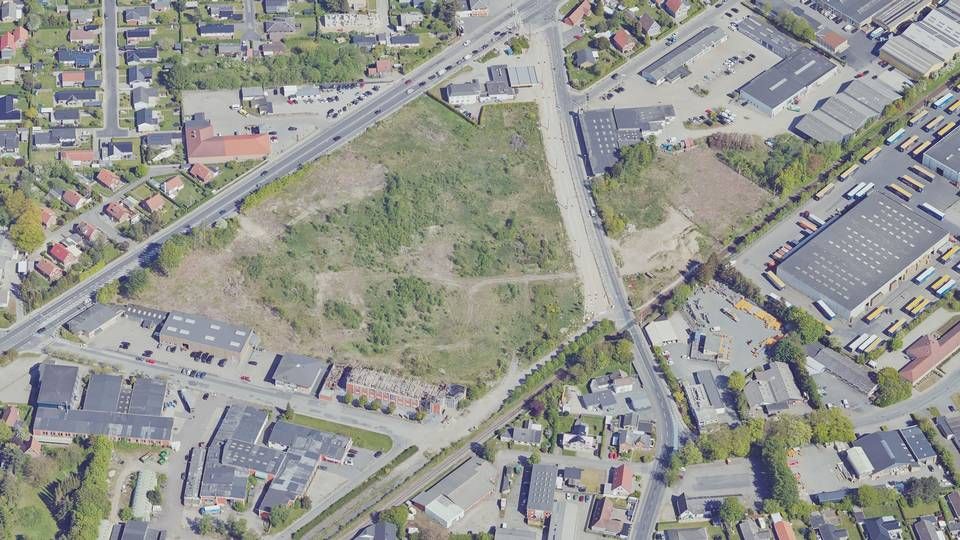 Det grønne område skal huse Odenses nye bydel. | Foto: Foto: Styrelsen for Dataforsyning og Effektivisering