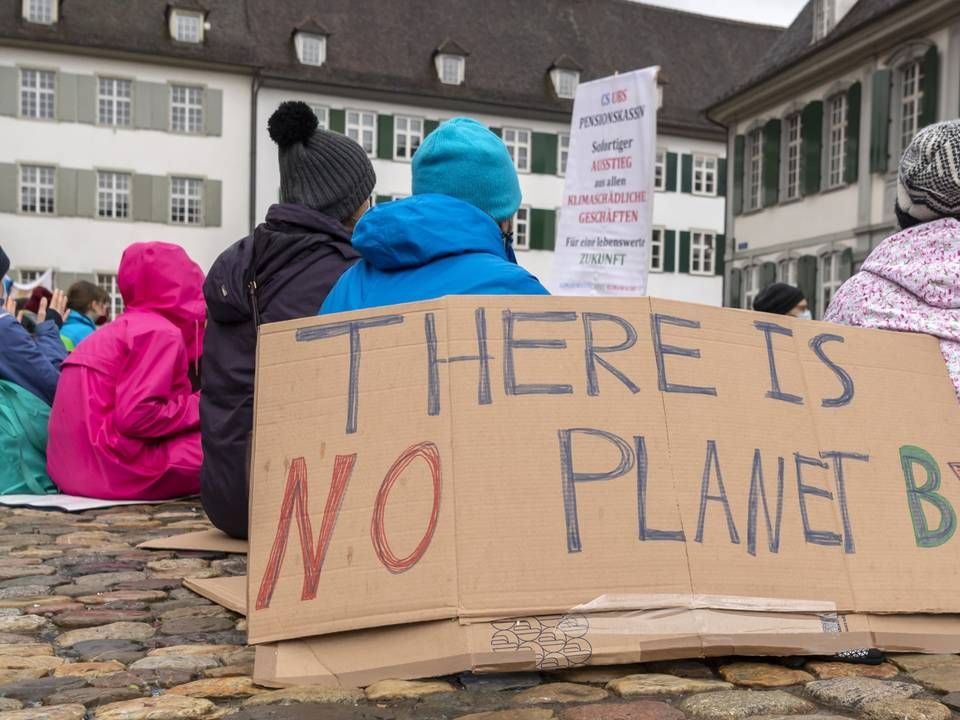 Protest von Klimaschützern in Basel im März. | Foto: picture alliance/KEYSTONE | GEORGIOS KEFALAS