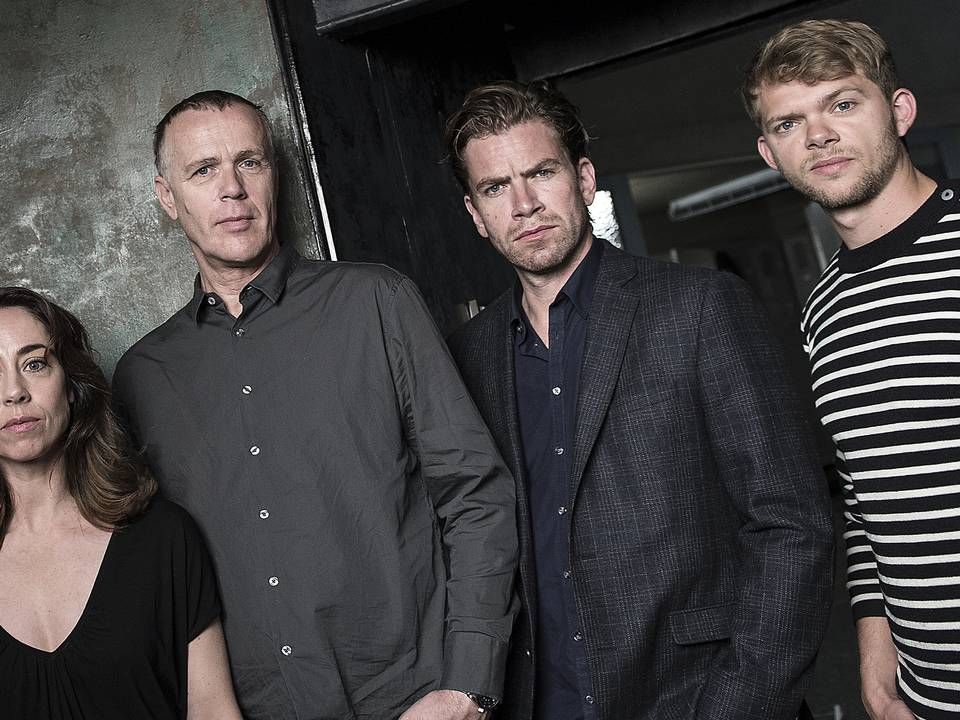 Sofie Gråbøl, Morten Suurballe, Nikolaj Lie Kaas og Sigurd Holmen, der var en del af tv-holdet i den populære DR-serie "Forbrydelsen", der havde premiere i 2007. | Foto: Mogens Flindt/Ritzau Scanpix