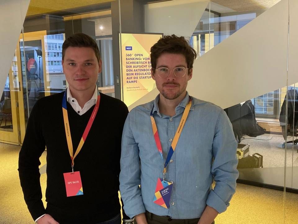 David Pinzauti (rechts) vom Sparkassen Innovation Hub und Mathias Hütter vom DSGV | Foto: Theis Kiewitt