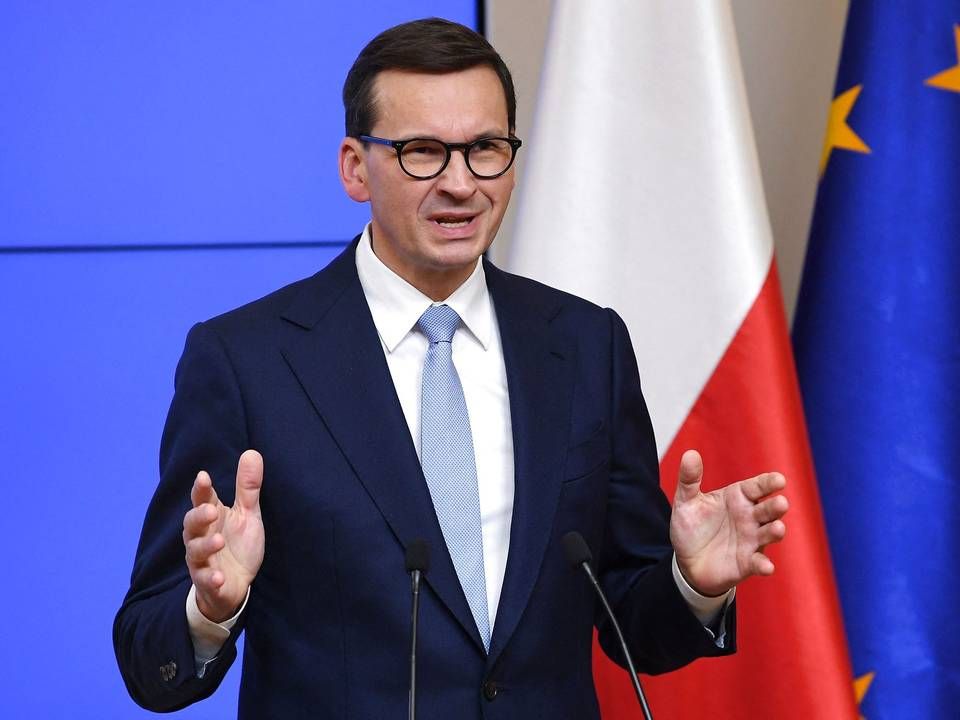 Polens premierminister, Mateusz Morawiecki, argumenterede i torsdags ved EU-topmødet, at landet ikke vil lade sig "afpresse". | Foto: John Thys/AFP/Ritzau Scanpix