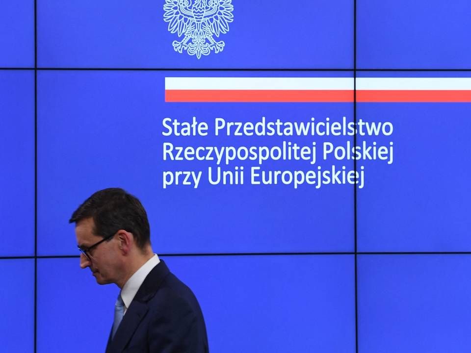 Polens premierminister, Mateusz Morawiecki, sagde i torsdags ved EU-topmødet, at landet ikke vil lade sig "afpresse". | Foto: JOHN THYS/AFP / AFP
