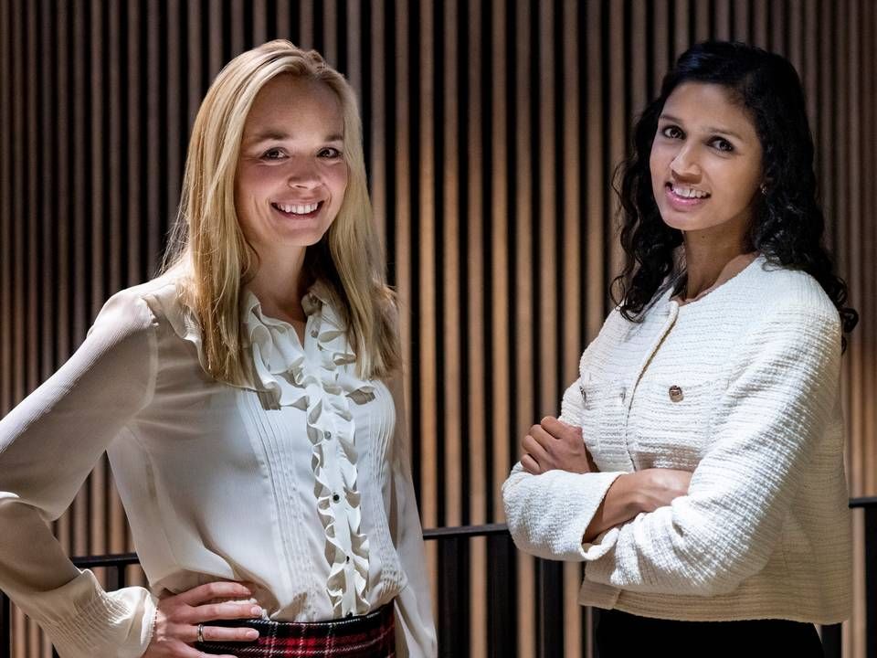 REKRUTTERER INTERNT: CFO Birthe Smedsrud Skeid (t.v.) og den nye økonomisjefen Leena Mari Male Lyngstad. | Foto: Höegh Eiendom