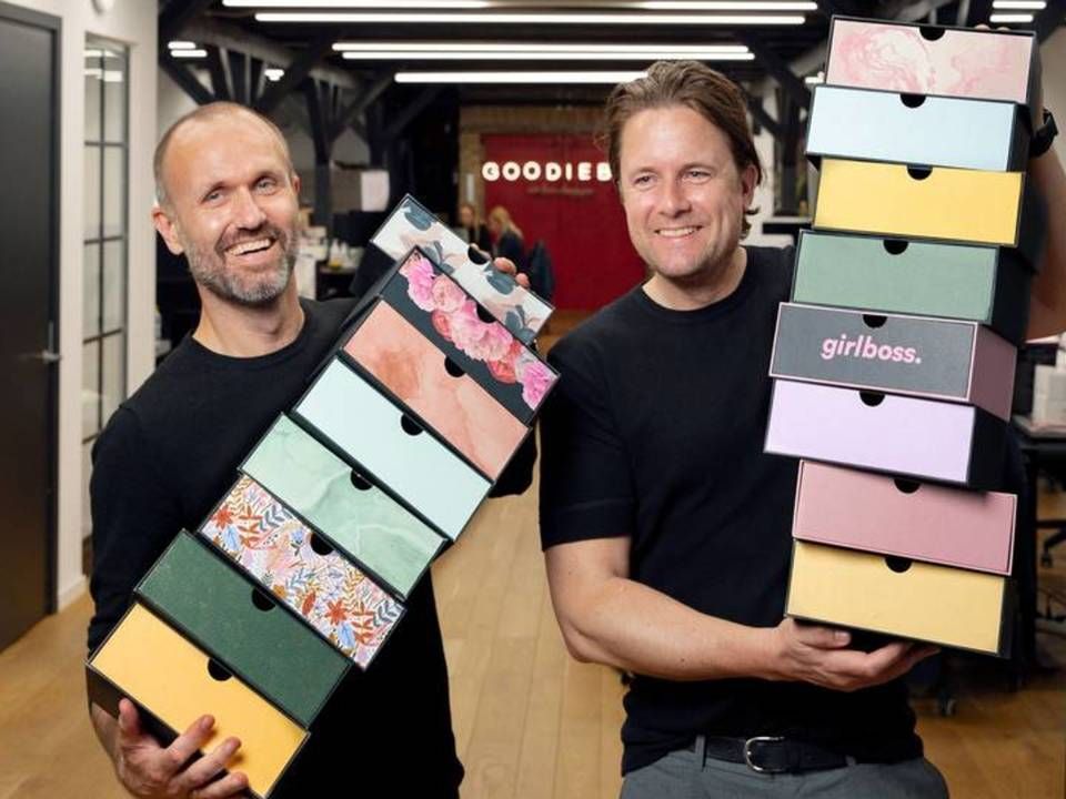 Goodiebox blev stiftet i 2012 af makkerparret Rasmus Schmiegelow og Nikolaj Leonhard-Hjort, der begge fortsat ejer andele. Førstnævnte er desuden adm. direktør for foretagendet. Foto: Goodiebox | Foto: Goodiebox