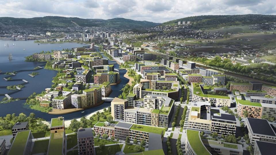 OMFATTENDE: Fjordbyen i Lier og Drammen er et av landets største prosjekter innen byutvikling for tiden. | Foto: Illustrasjon fra Eidos Eiendomsutvikling