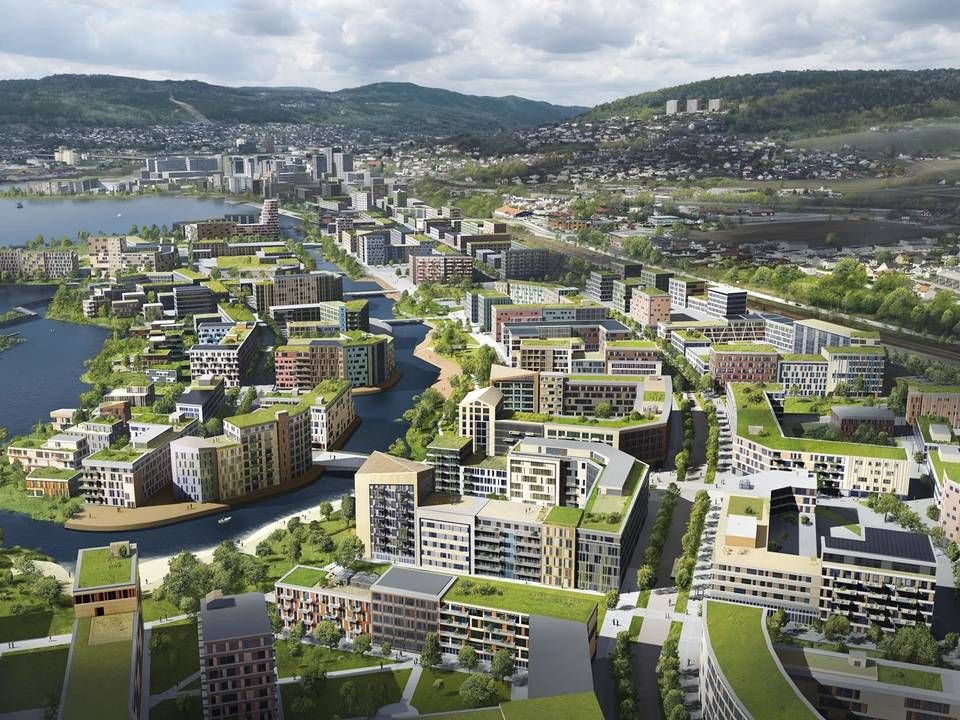 OMFATTENDE: Fjordbyen i Lier og Drammen er et av landets største prosjekter innen byutvikling for tiden. | Foto: Illustrasjon fra Eidos Eiendomsutvikling