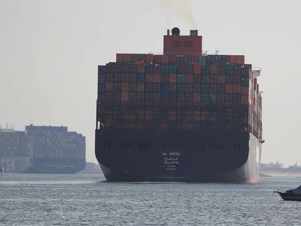 Container vessel in the Suez Canal. | Foto: Mohamed Abd El Ghany/Reuters/Ritzau Scanpix