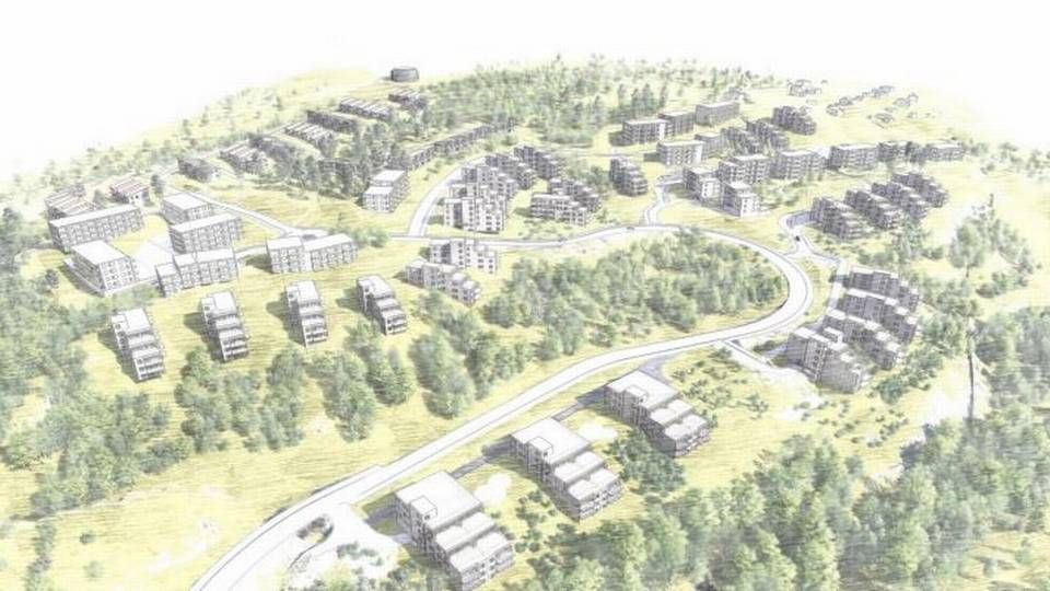 Illustrasjonen viser hvordan prosjektet kan bli. På Kolstad er det tiltenkt 730 boenheter. I tillegg er det lagt planer for opp til 100 boliger på Klommestein skog og | Foto: Asplan Viak