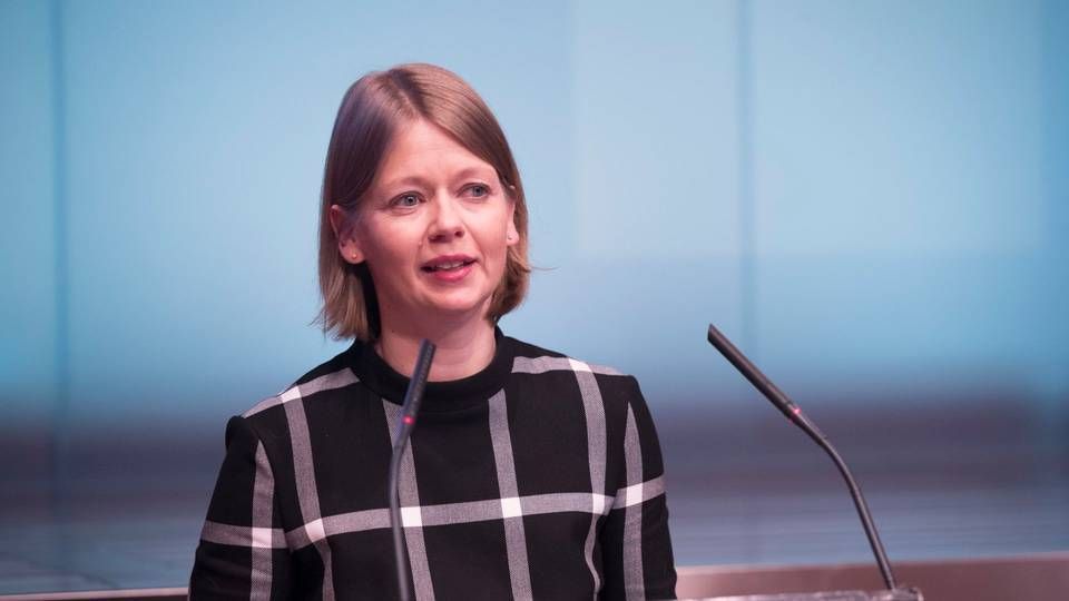 Visesentralbanksjef Ida Wolden Bache under fremleggingen av Finansiell Stabilitet 2021. | Foto: Terje Bendiksby / NTB