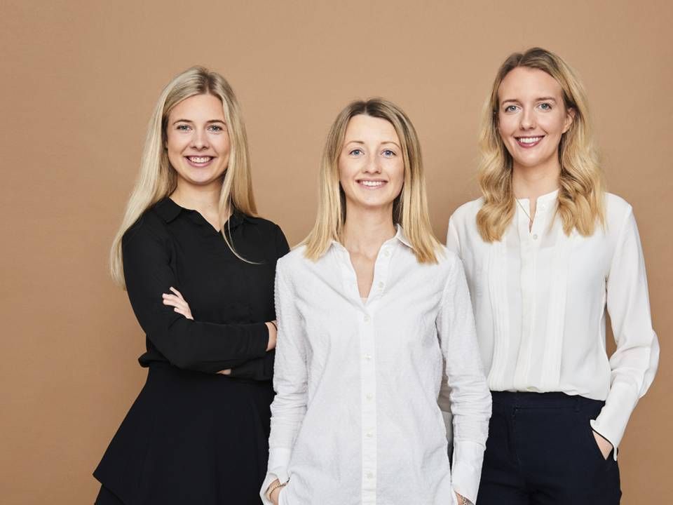 Stifterne af Female Invest, Anna-Sophie Hartvigsen (tv.), Emma Bitz og Camilla Falkenberg | Foto: Female Invest / PR