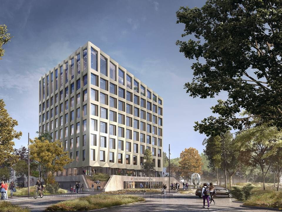Høje-Taastrups kommende rådhus får otte etager, tagterasse og et fundament af genanvendt beton. | Foto: PR / Casa