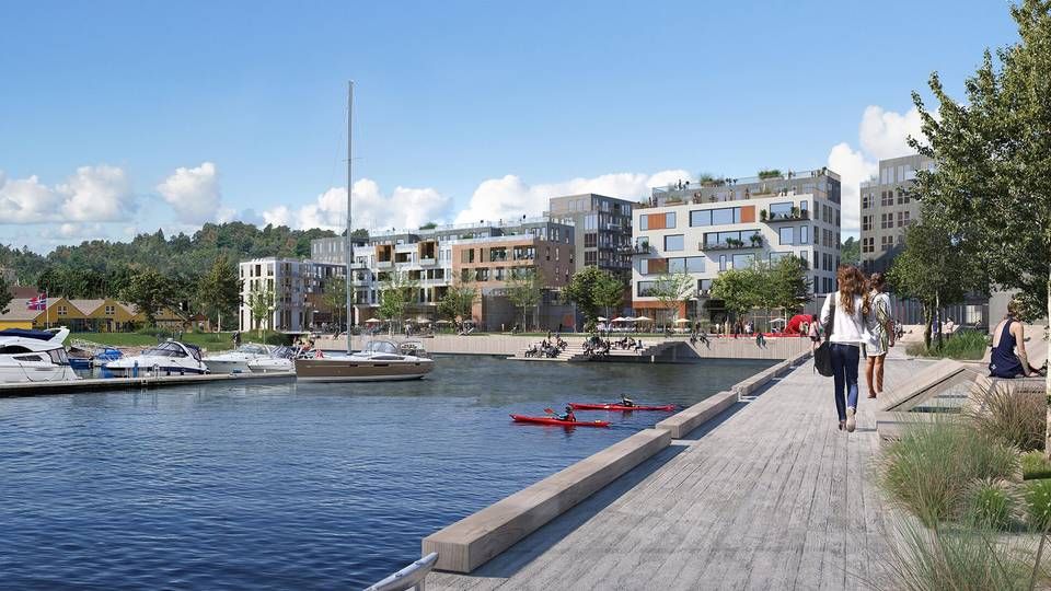 OSLONÆRT: I vannkanten ved Oslofjorden skal Slemmestad forvandles til en levende kystby. | Foto: Illustrasjon: Slemmestad Brygge