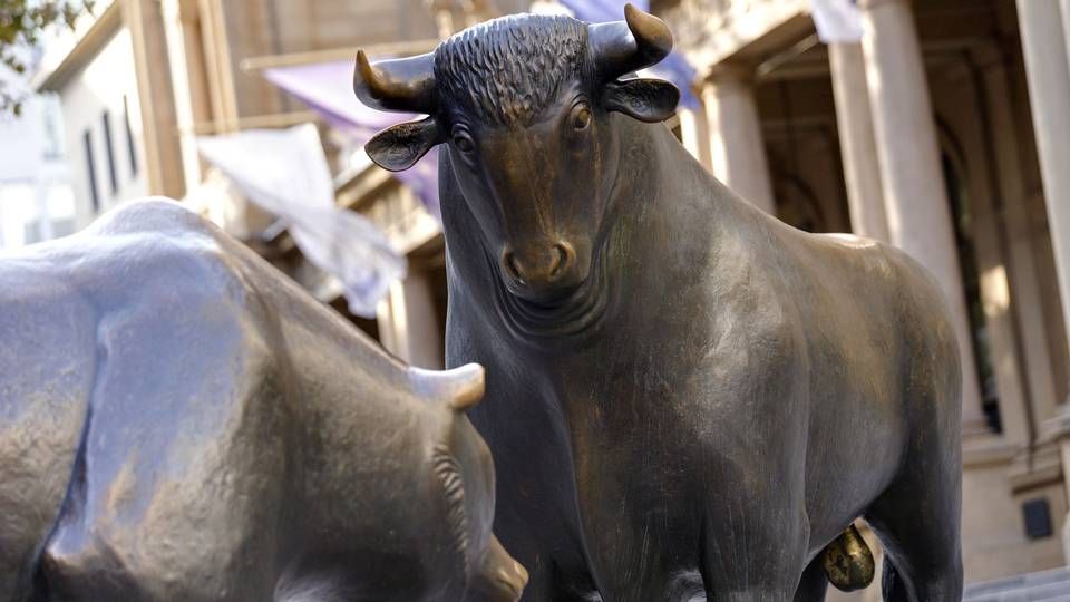 Bulle und Bär in Frankfurt. | Foto: picture alliance / Geisler-Fotopress | Christoph Hardt/Geisler-Fotopres