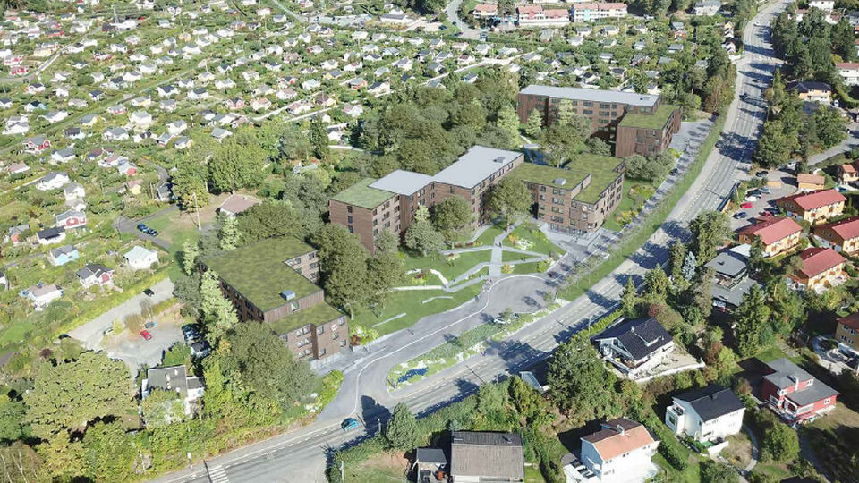FREMTIDSUTSIKT: Slik illustreres utbyggingsplanene SiO har i Sognsveien 102, der organisasjonen nå har fått ja til planforslaget. | Foto: A-lab