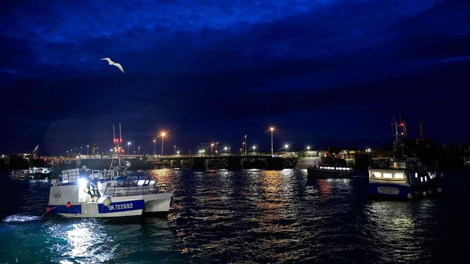 Franske fiskere blokerer indgangene til flere franske havne og har planer om at blokere for togfragten til og fra Storbritannien. | Foto: Sameer Al-Doumy / Ritzau Scanpix