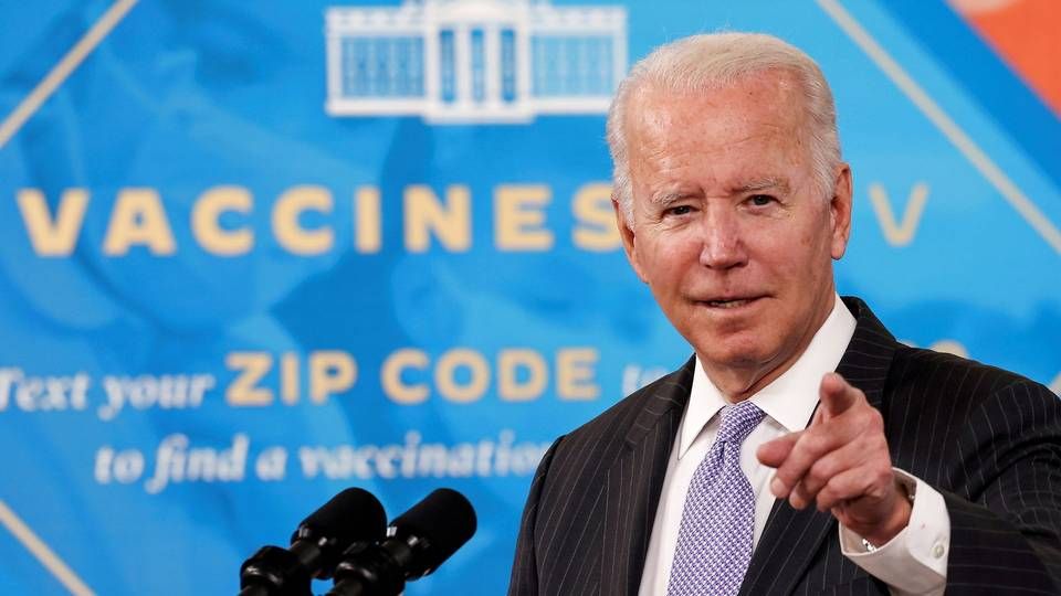 Den amerikanske præsident Joe Biden vil ophæve patentrettigheder på coronavacciner. | Foto: Evelyn Hockstein/Reuters/Ritzau Scanpix