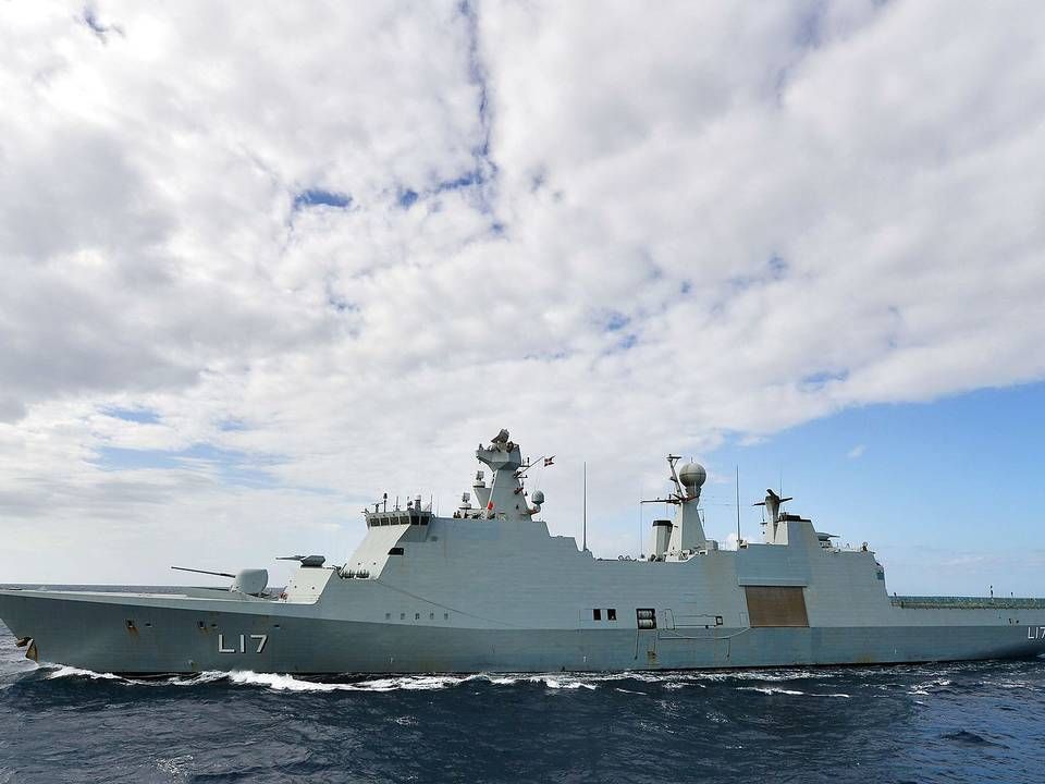 Den danske fregat Esbern Snare. | Foto: Marthe Brendefur/AFP/Ritzau Scanpix