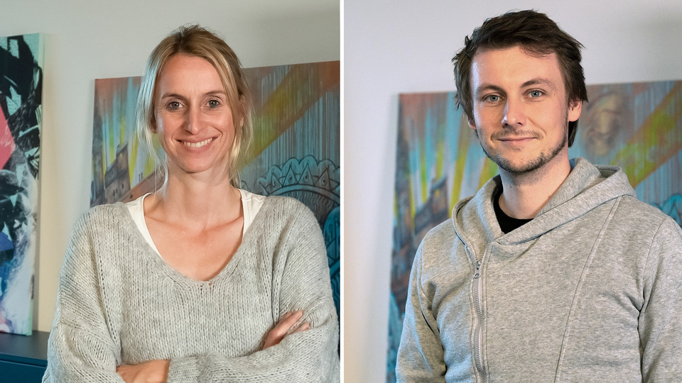 Anne Spiering und Bernhard Eickenberg, Co-Gründer und Geschäftsführer der Fynn Academy | Foto: Volksbank Bielefeld-Gütersloh