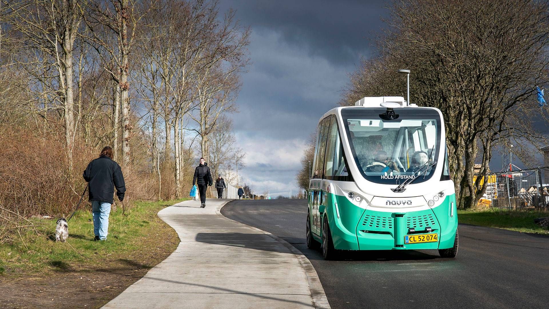 Forsøget med selvkørende busser i Aalborg stoppede i december måned. Der er ikke planer om, at starte et lignende projekt op igen. | Foto: Joachim Ladefoged/Ritzau Scanpix