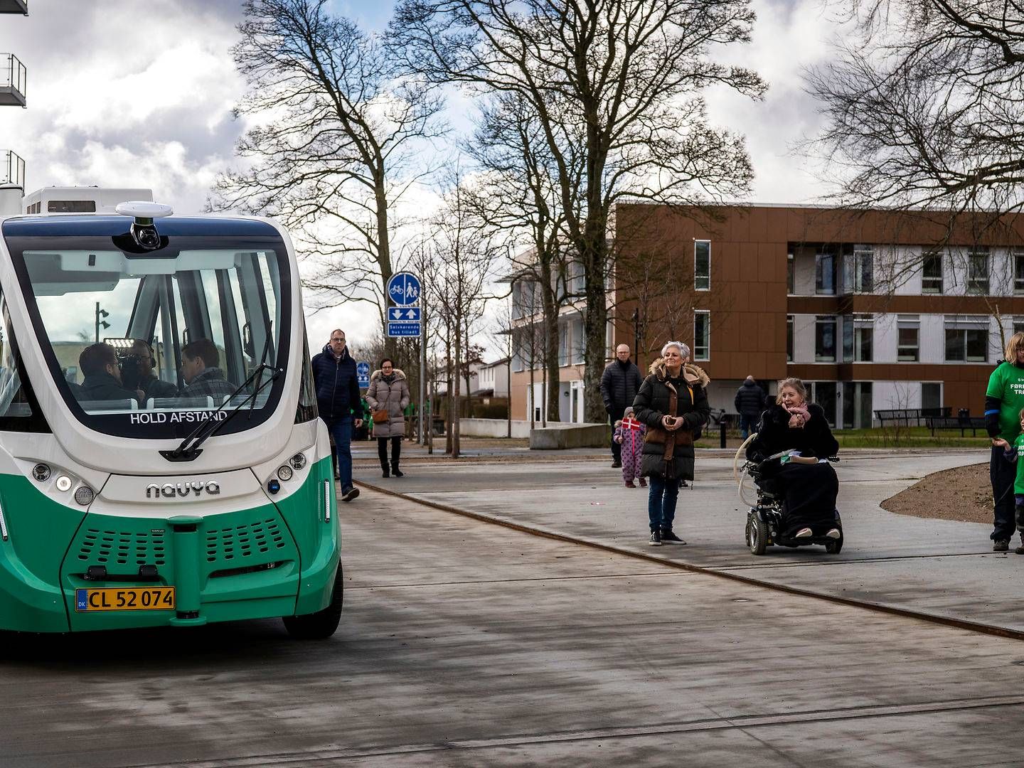 Busoperatøren Holo stod blandt andet for de selvkørende busser i Aalborg. Indtil videre har den hurtigste hastighed på en selvkørende bus i Danmark været 18 km/t. | Foto: Joachim Ladefoged/Ritzau Scanpix