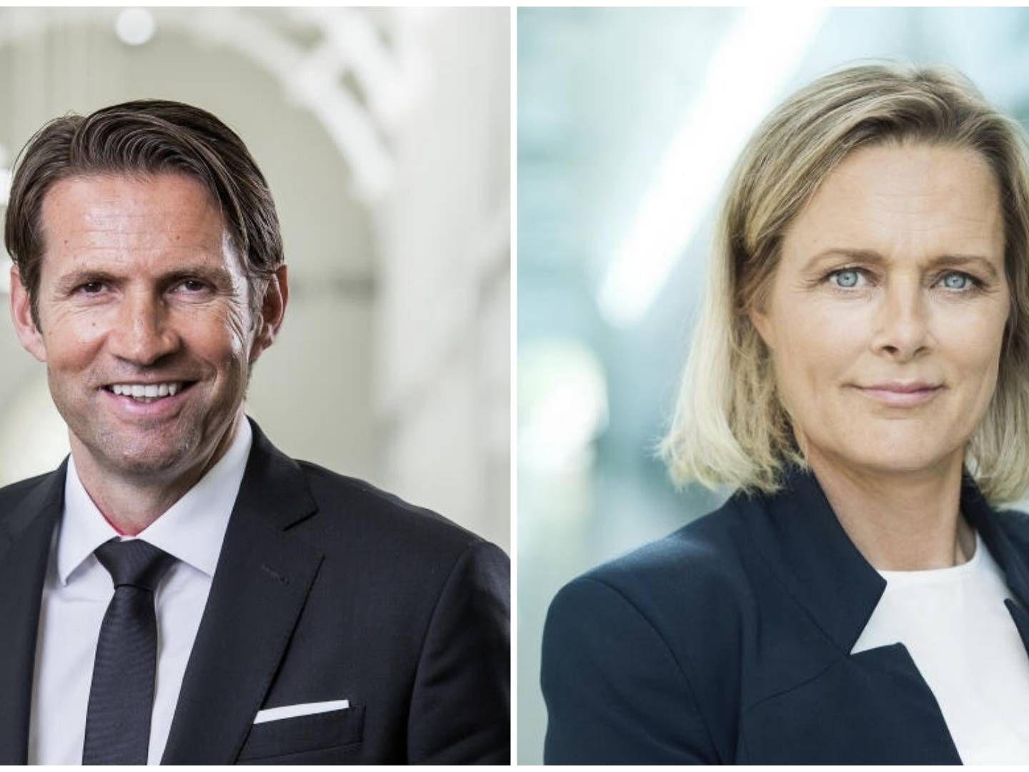 TV 2's bestyrelsesformand, Jimmy Maymann, og adm. direktør Anne Engdal Stig Christensen. | Foto: PR / TV 2 / Jens Wognsen / Miklos Szabo (sammensat af MediaWatch)
