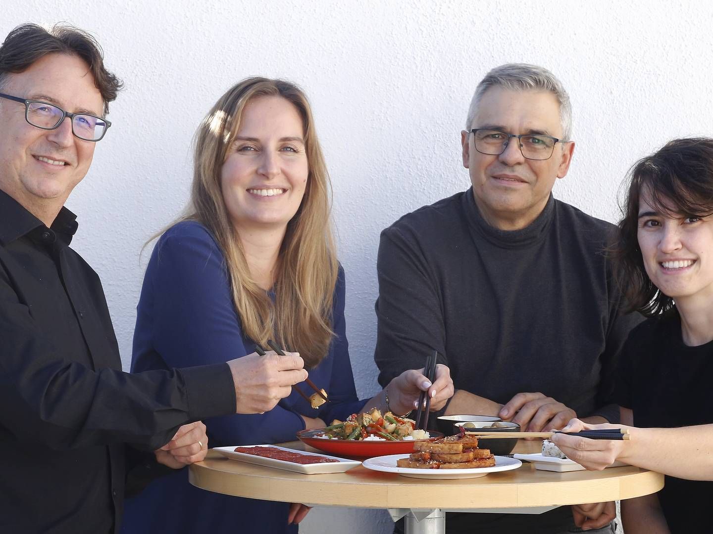 På billedet ses adm. direktør i Mimic Seafood, Ida Speyer (anden fra venstre) sammen med teknologichef Silvia Moreno, Pedro Alvarez og Apolinar Amador. | Foto: PR / Mimic Seafood