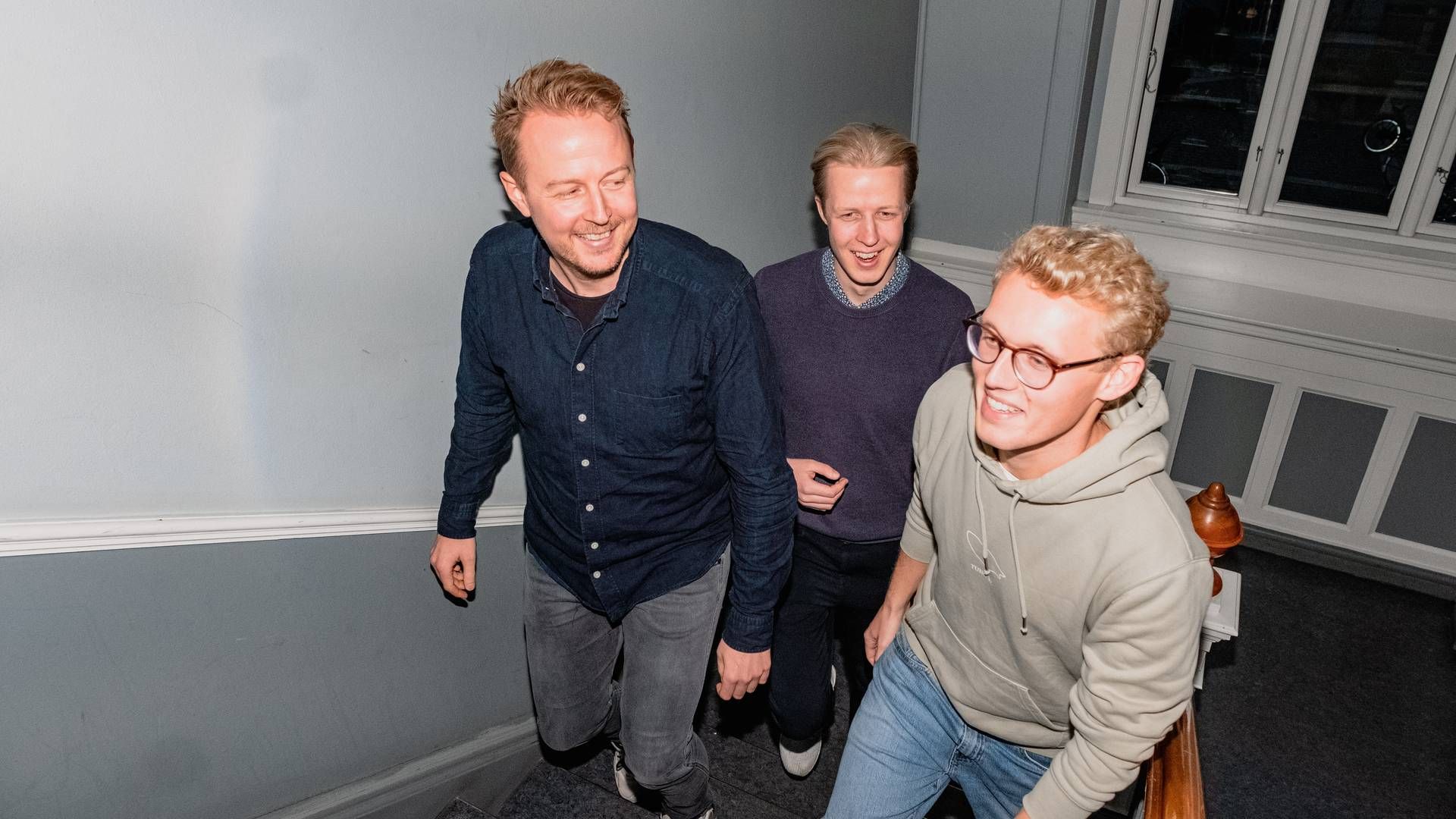 De tre Weld-stiftere Jonas Skytte Thordal, Jakob Skytte Jensen og Jakob Kristensen. | Foto: Weld/PR