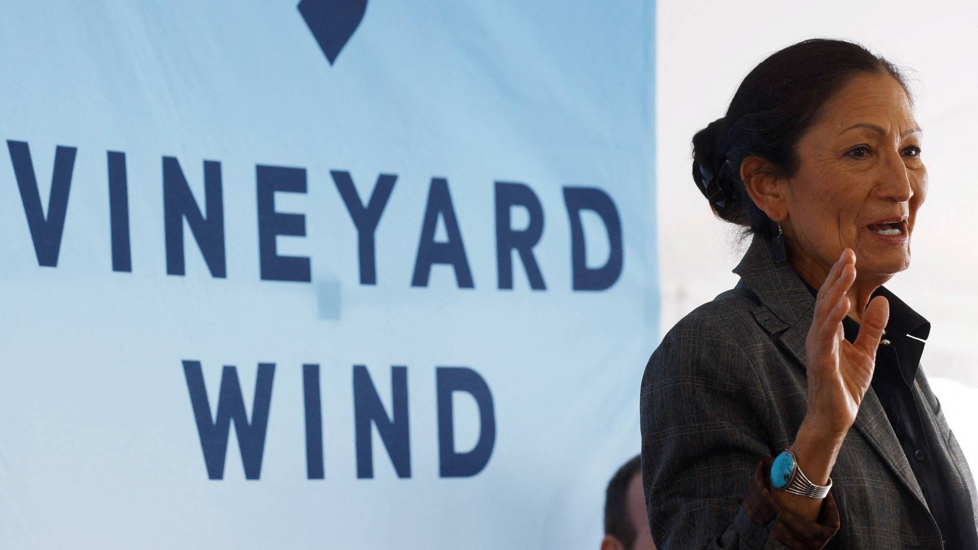 Last month, US Secretary of the Interior Deb Haaland made a speech at the groundbreaking ceremony of Vineyard Wind One. | Photo: BRIAN SNYDER/REUTERS / X90051