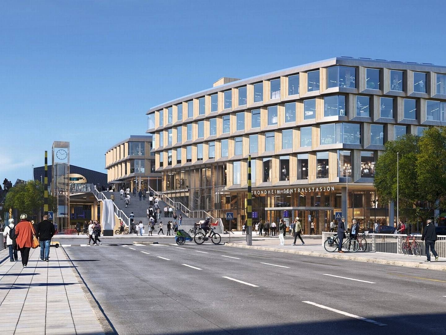 NYTT KOLLEKTIVKNUTEPUNKT: Det nye terminalbygget med kommersielle arealer er blant prosjektene i Nye Trondheim S der det kommer 200 nye boliger og 20.000 kvadratmeter næring. | Foto: Arkitema