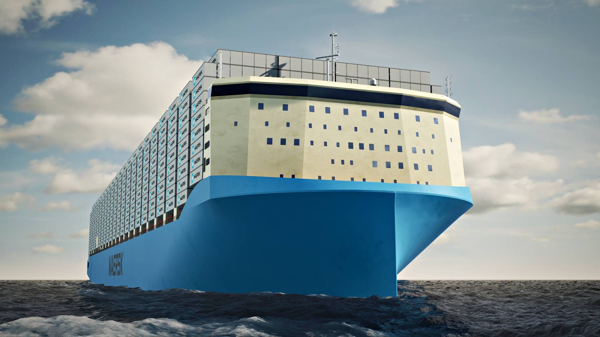 Skibsdesign fra Maersk, som bl.a. kan sejle på grøn metanol. | Foto: Maersk