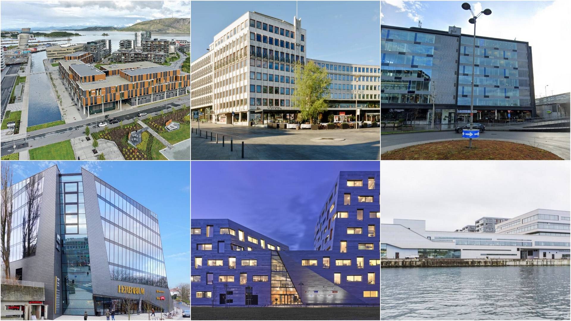 SAMLES I NYTT SELSKAP: Disse seks eiendommene i Stavanger blir nå en del av det nyopprettede selskapet SVG Property.