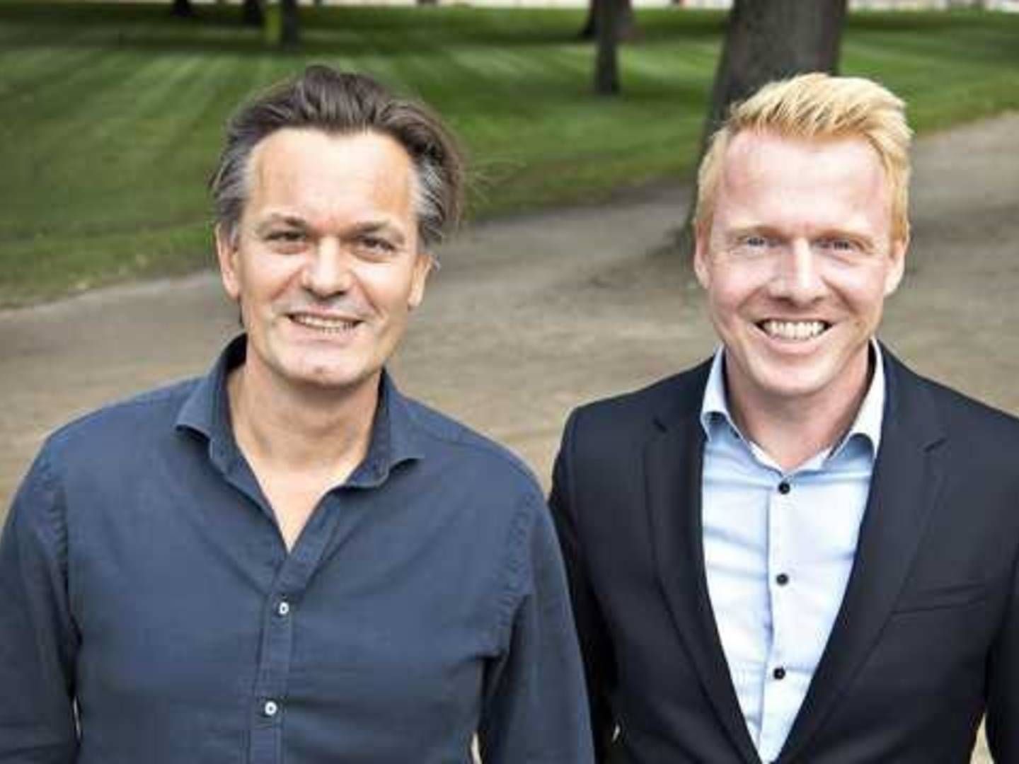 Lasse Handberg, tv, sammen med adm. direktør for FST Growth Morten Andersen. | Foto: KIM RUNE