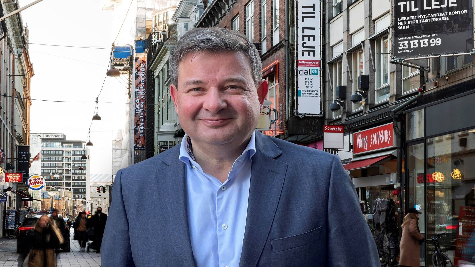 Peter Frische på Strøget i København, hvor svenske Areim sidste år foretog sin første danske ejendomsinvestering. | Foto: PR / Areim