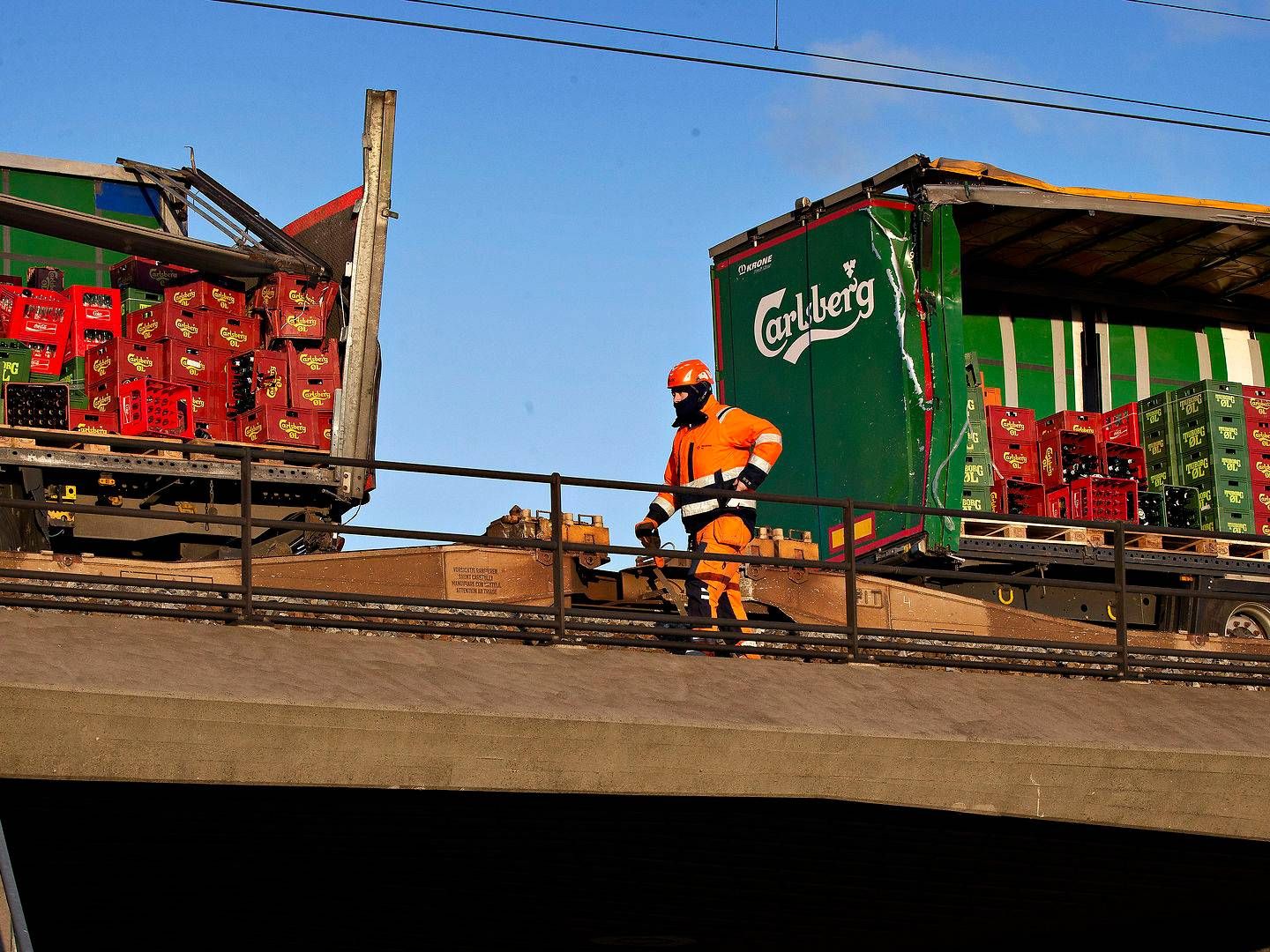 Et tog fra DB Cargo var også involveret i den ulykke på Storebæltsbroen, der i 2019 kostede flere menneskeliv. | Foto: Martin Lehmann/Ritzau Scanpix