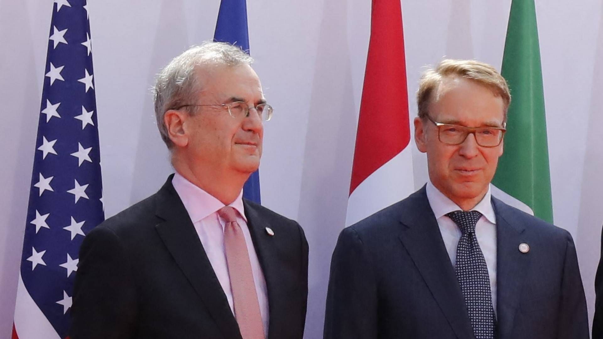 François Villeroy de Galhau und Ex-Bundesbank-Präsident Jens Weidmann (r.). | Foto: picture alliance / abaca | Szwarc Henri/ABACA