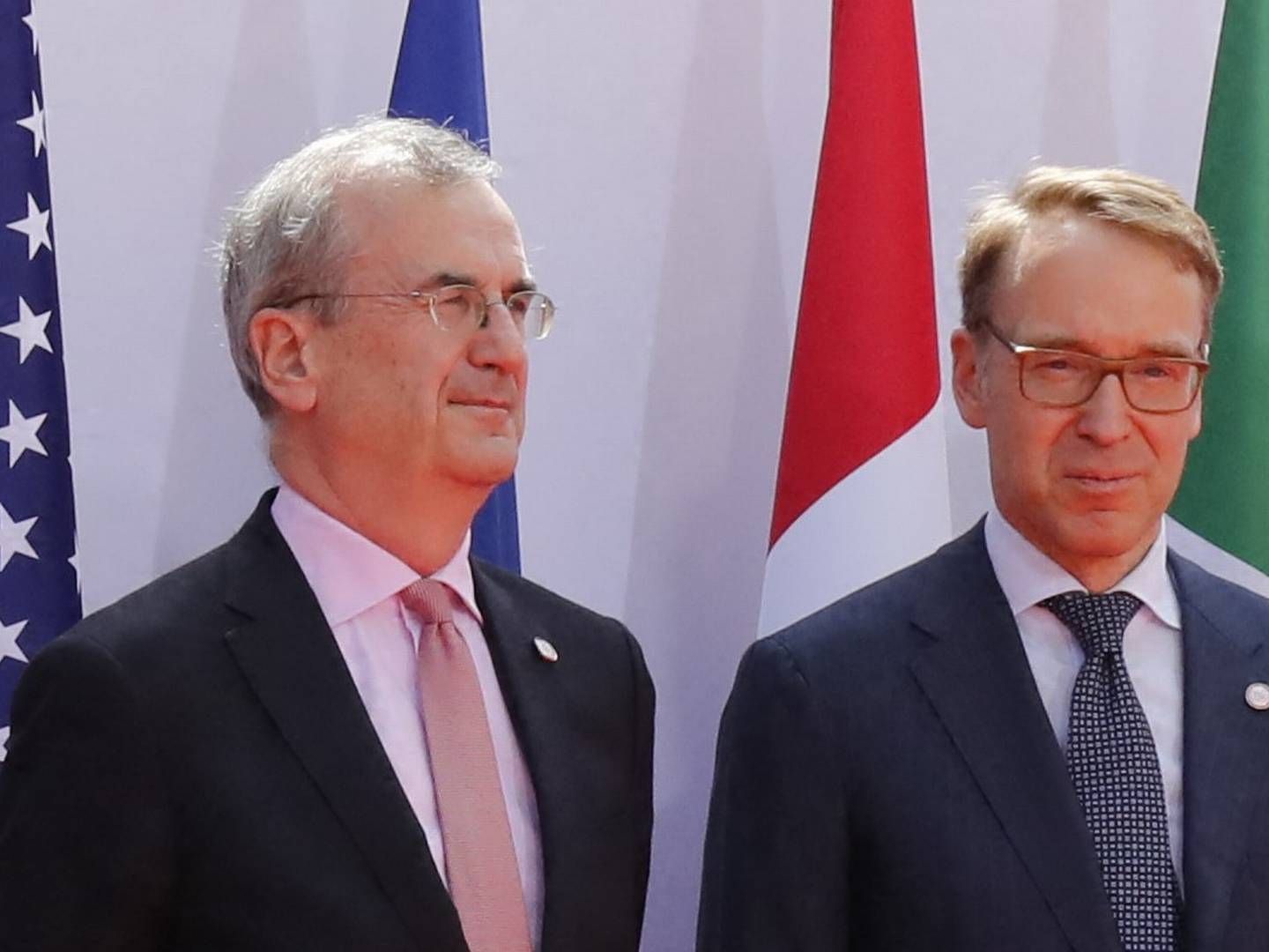 François Villeroy de Galhau und Ex-Bundesbank-Präsident Jens Weidmann (r.). | Foto: picture alliance / abaca | Szwarc Henri/ABACA