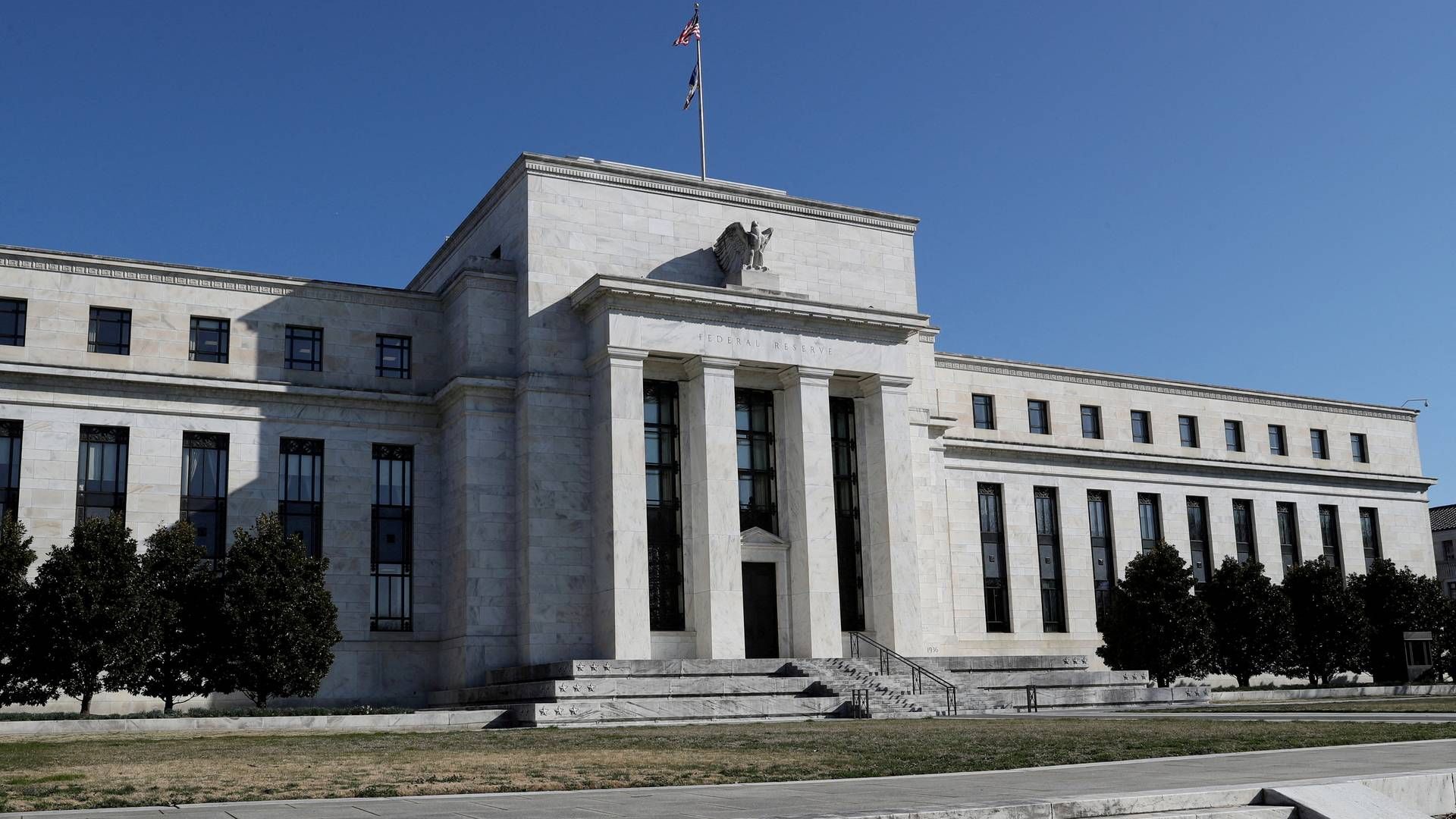 Den amerikanske centralbank, Federal Reserve, på Constitution Avenue i Washington, USA. | Foto: LEAH MILLIS/REUTERS / X90205