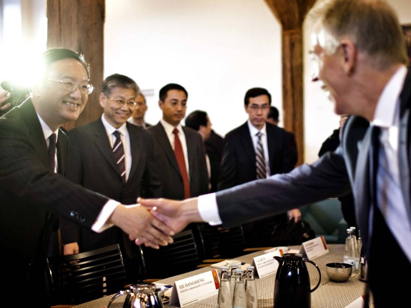 I 2011 var Kinas udenrigsminister Yang Jiechi på besøg i København hos sin danske kollega Villy Søvndal (SF). | Foto: Mathias Christensen/Politiken