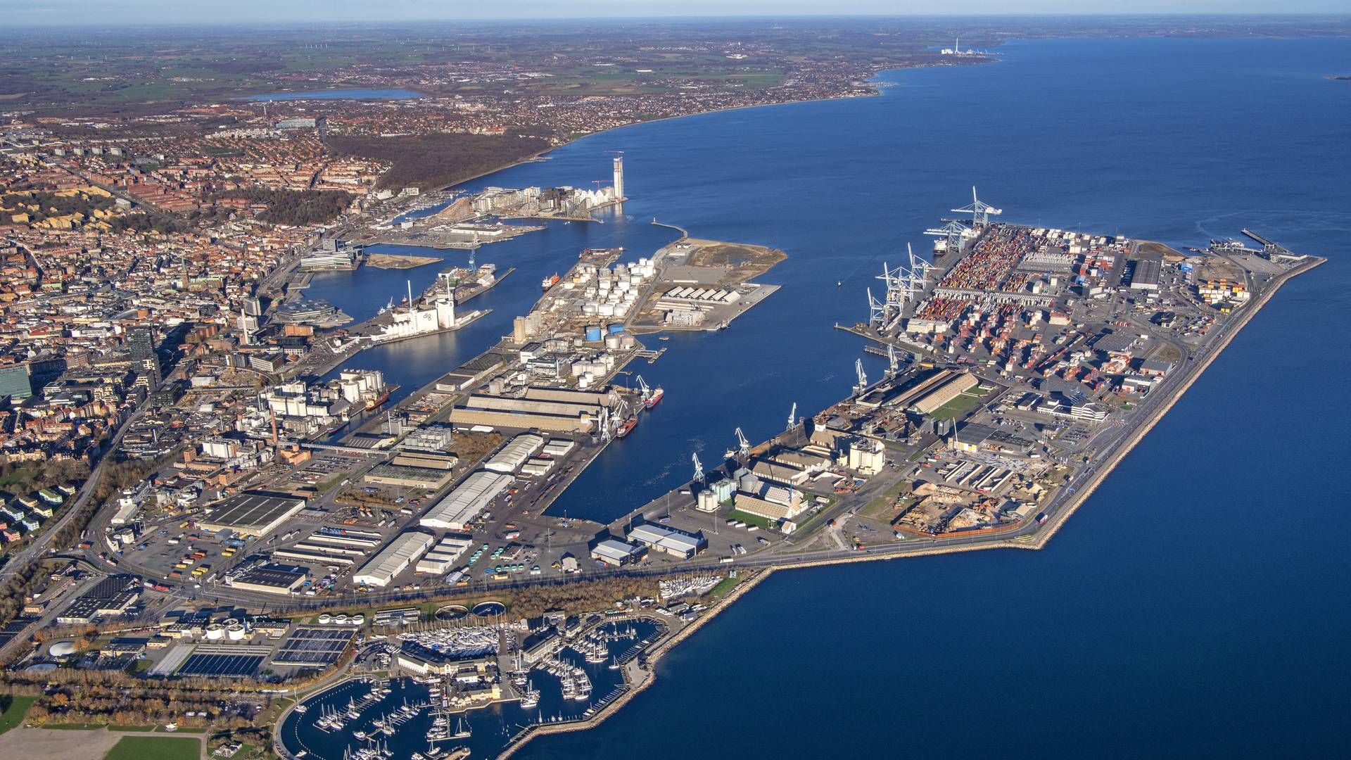 Aarhus Havn har søgt om en 140 hektars udvidelse af havnen, men det er politisk blevet reduceret til 100 hektar. | Foto: PR-foto Aarhus Havn