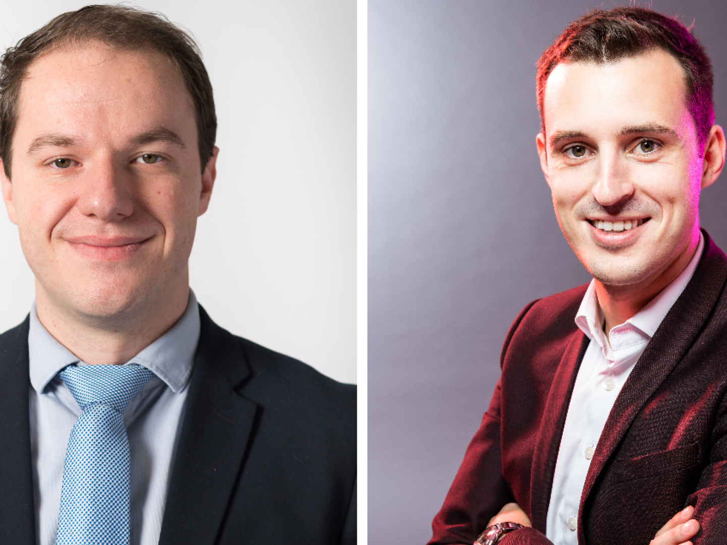 (v.l.) Dennie Servranckx, Senior Product Manager Cash Management bei BNP Paribas, und Alexis van Audenhove, Vice President Sales für die EMEA-Region bei Serrala. | Foto: BNP Paribas (links); Serrala (rechts)