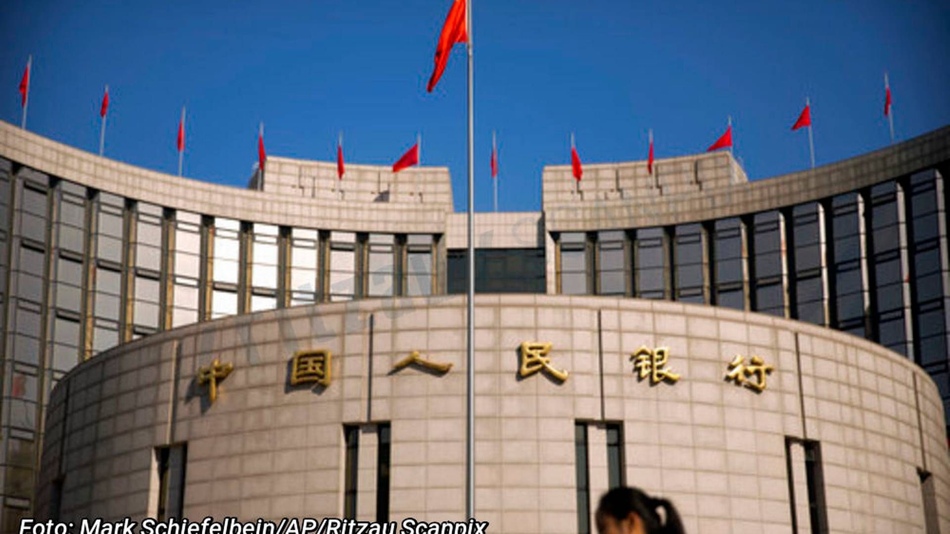 Hovedkontoeret i den kinesiske centralbank, People's Bank of China. Foto:Mark Schiefelbein/AP/Ritzau Scanpix